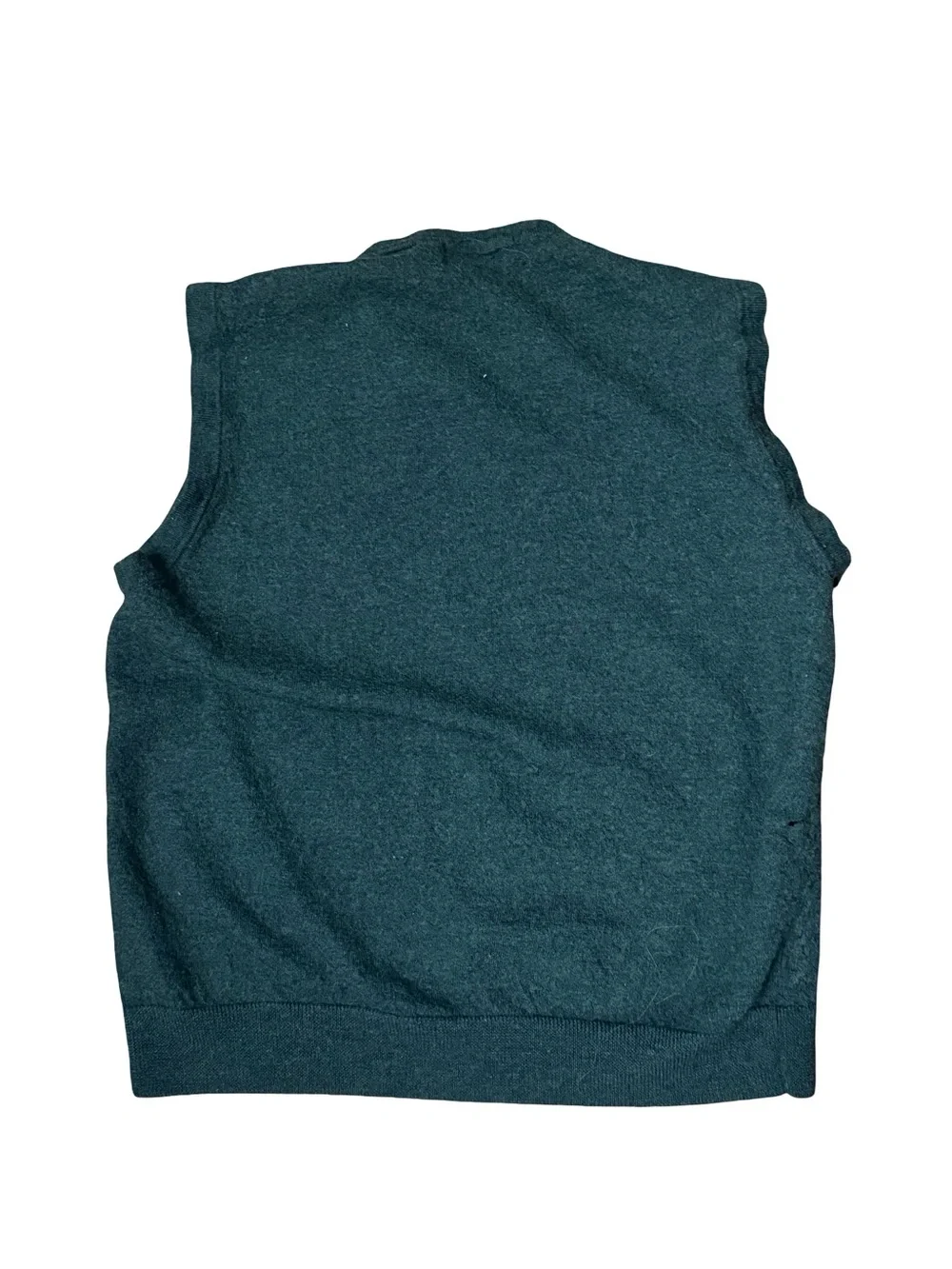 John Ashford Men's Dark Green Cable Knit V-Neck Sweater Vest